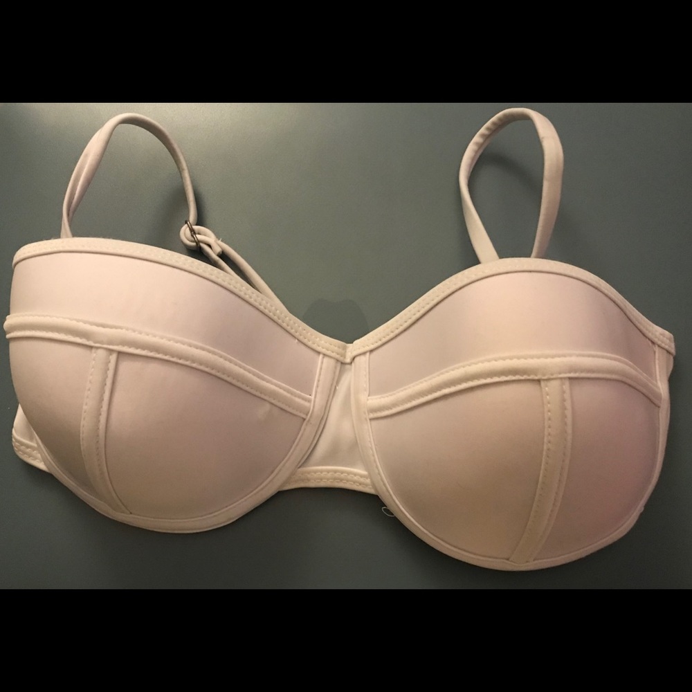 Very padded white bathing suit top